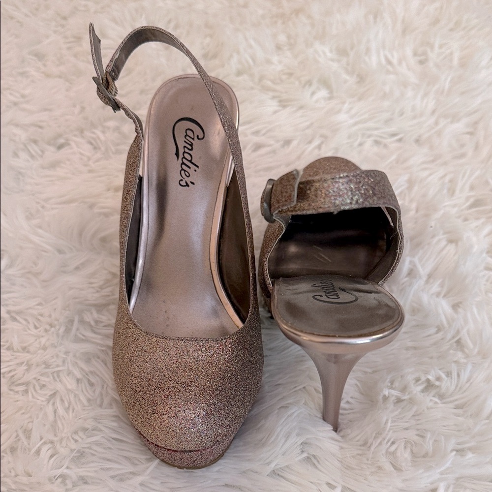 Candie's Glittering Gold Heels